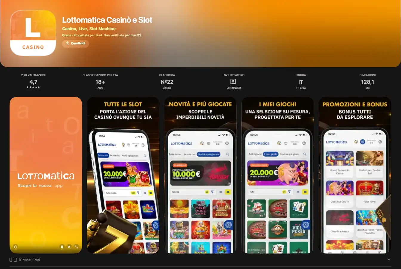 App de Lottomatica: iPhone, Android y juego móvil